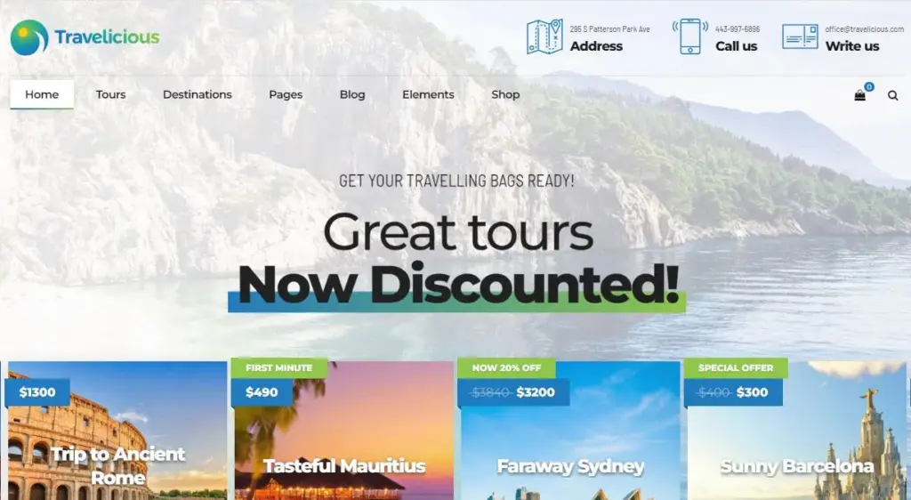 travelicious demo home page