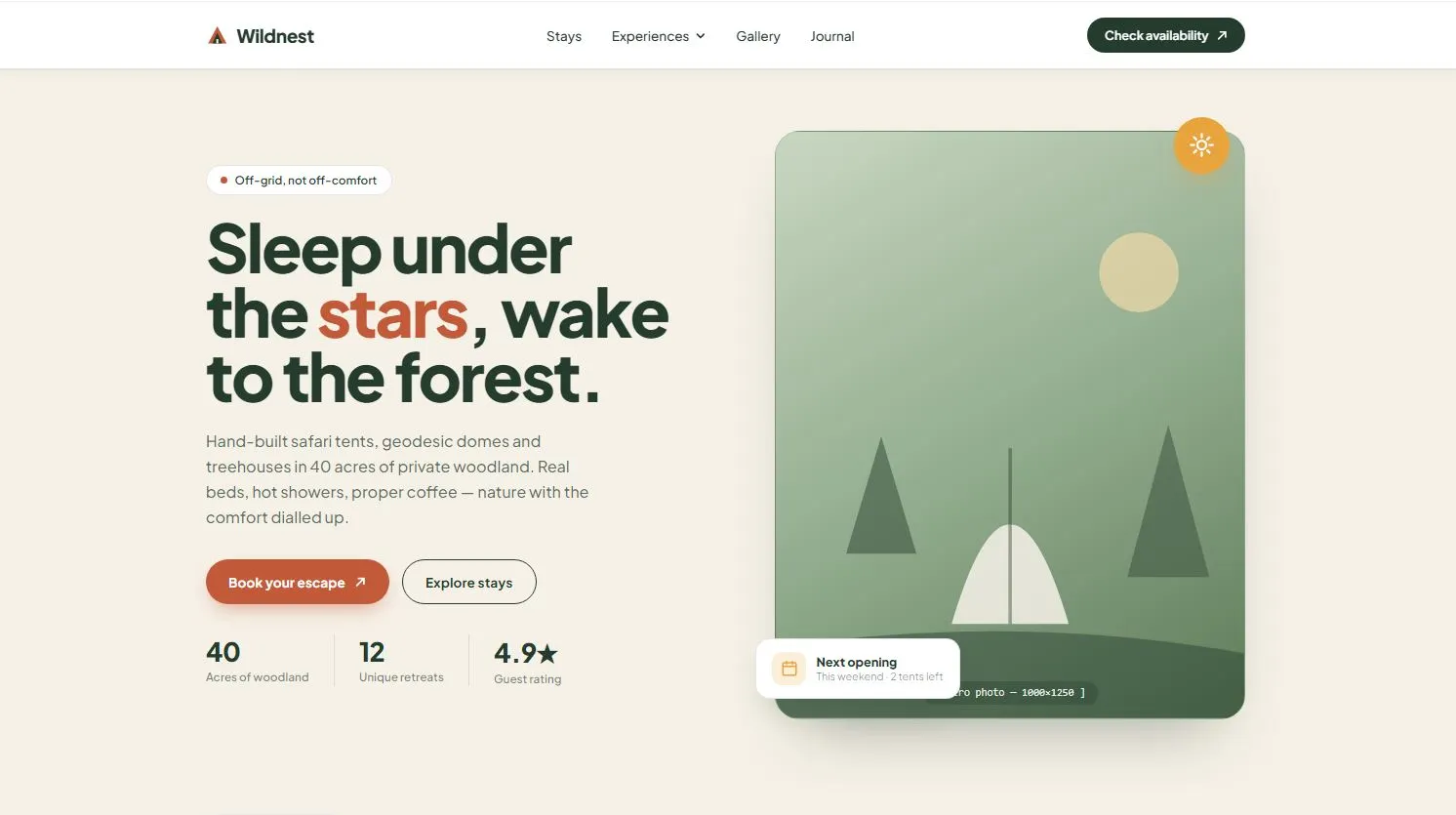 glamping website
