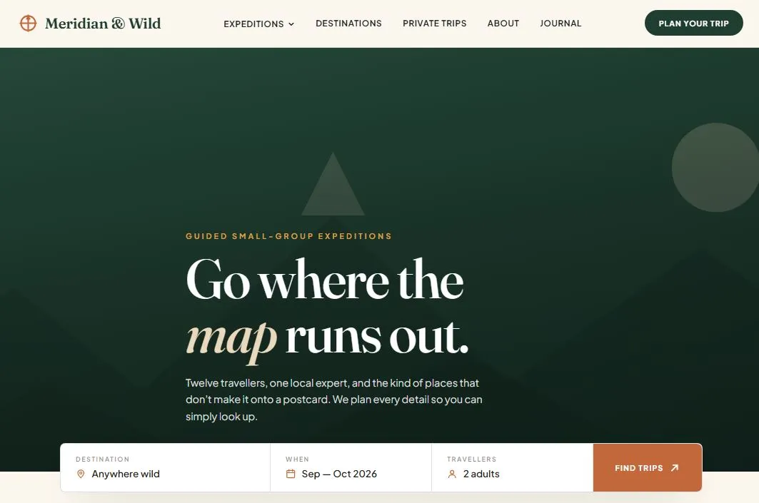 tour website example